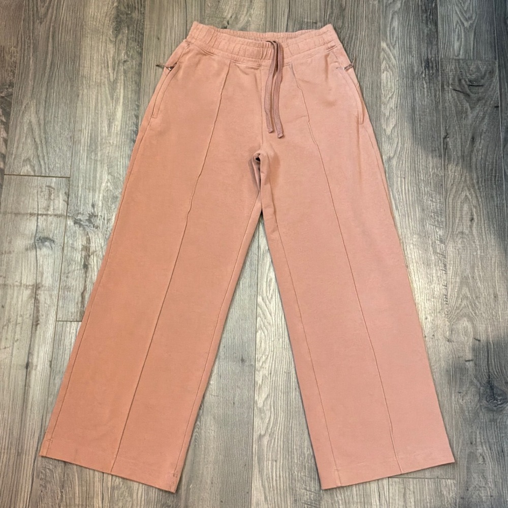 Old Navy Active Dynamic Fleece‎ Wide Leg Pants High Rise Dusty Rose Mauve Small